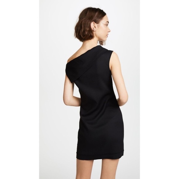 NWT Helmut Lang Black Asymmetrical Mini Dress Size 0 - Picture 3 of 12